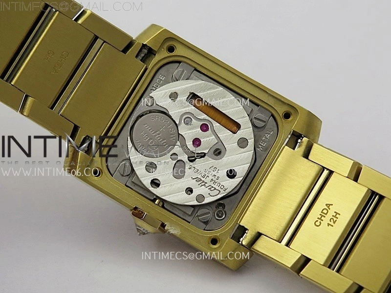 Tank Francaise Ladies 21.2mm Diamond Bezel YG 8848F 1:1 Best Edition Silver Dial on YG Bracelet Ronda Quartz V2